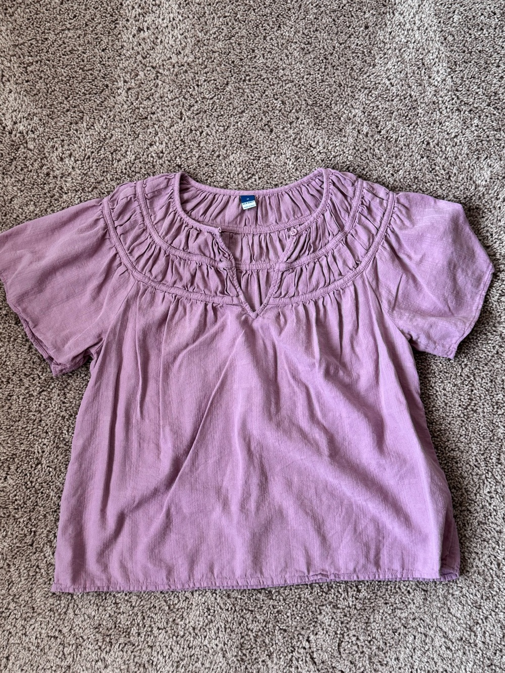 Old Navy Women's Lavender Peasant Top with Smocked Yoke